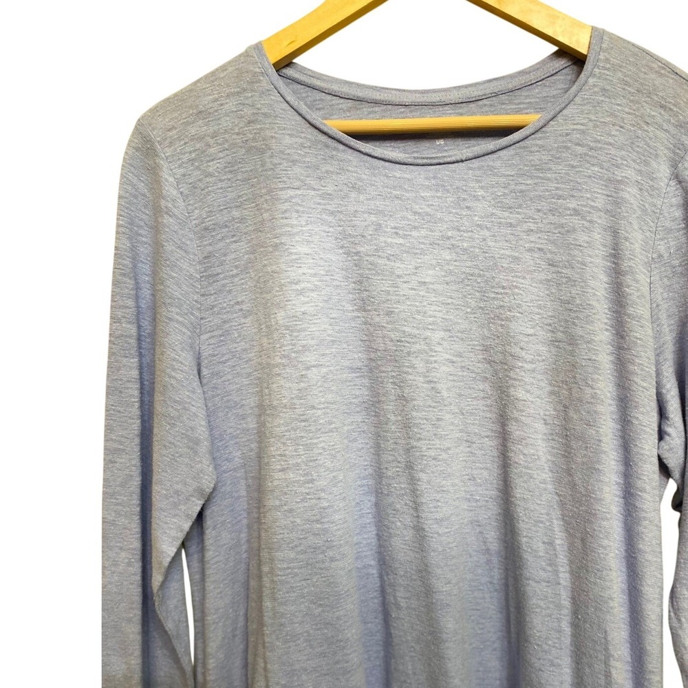 Eileen Fisher Hemp Organic Cotton Long Sleeve Tunic Top Periwinkle Blue Large - Picture 2 of 6